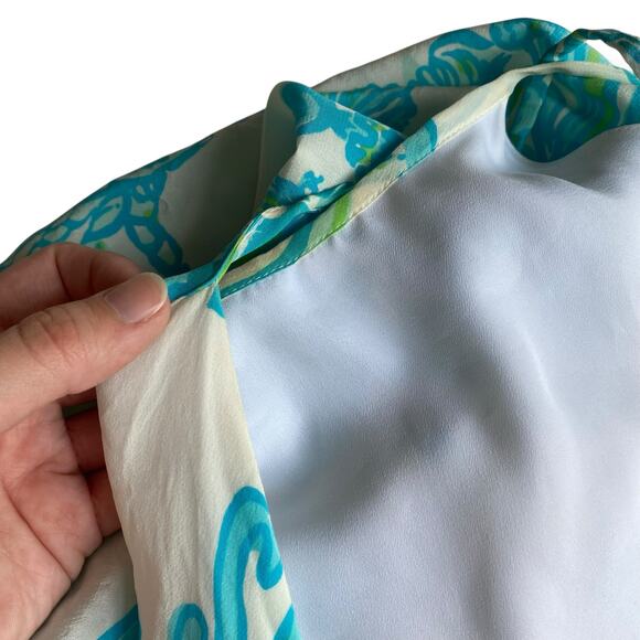 Lilly Pulitzer Silk Whistler Halter Mini Dress Womens Size 8 in Resort White - Picture 9 of 10